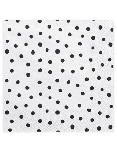 Guardanapos Brancos Pintas Pretas